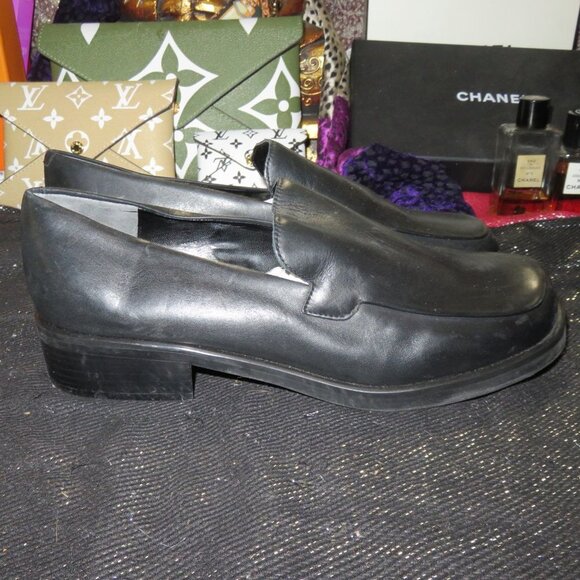 FRANCO SARTO Flex Black Italian Leather Loafers Driving Shoes size 10 - Picture 2 of 13